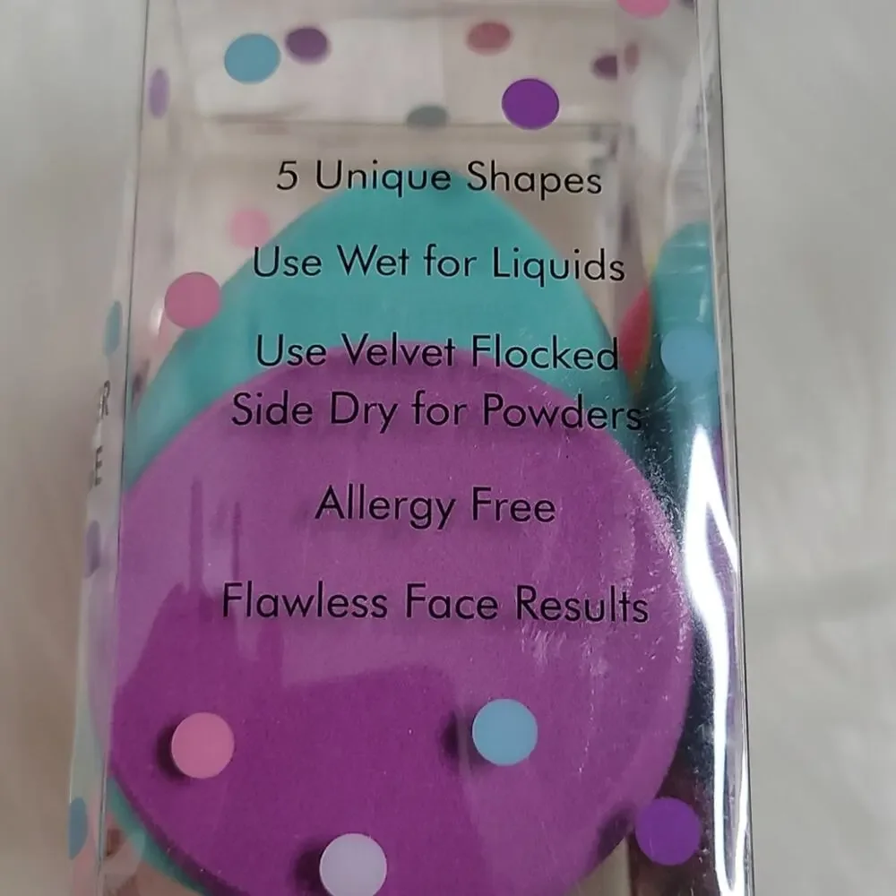 Chi Chi Cosmetics Makeup & Powder Blending Sponges NEW Set of 5